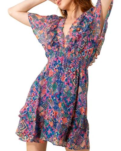 Hale Bob Kiara Silk-blend Dress In Blue