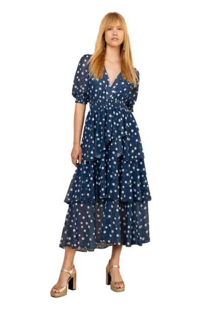 Hale Bob Kiera Chiffon Dress In Blue