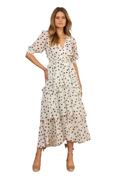 Hale Bob Kiera Chiffon Dress In White