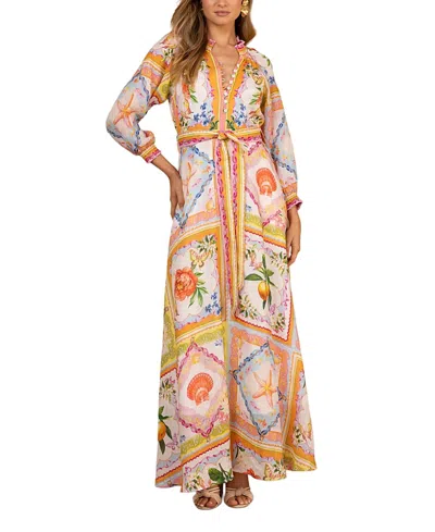 Hale Bob Lakelynn Linen Maxi Dress In Multi