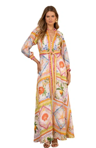 Hale Bob Lakelynn Linen Maxi Dress In Orange