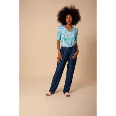 Hale Bob Lanthe Jersey Top In Blue