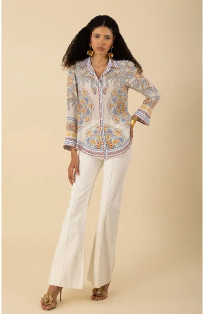 Hale Bob Lara Silk Top In Ivory