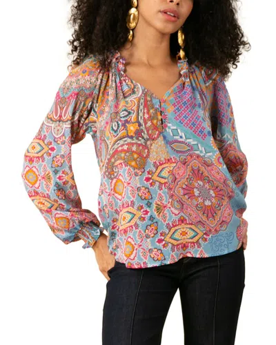 Hale Bob Laura Silk Blouse In Multi