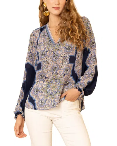 Hale Bob Layne Silk Top In Animal Print