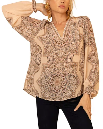 Hale Bob Layne Silk Top In Brown