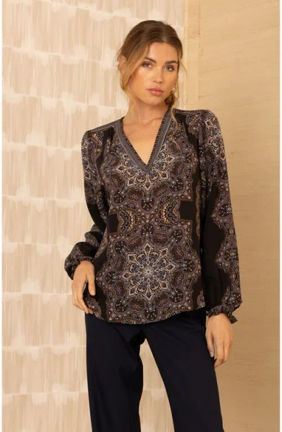 Hale Bob Layne Silk Top In Multi