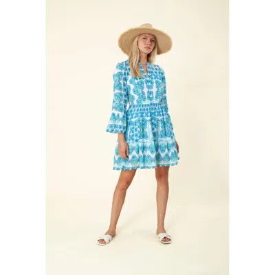 Hale Bob Leela Voile Dress In Blue