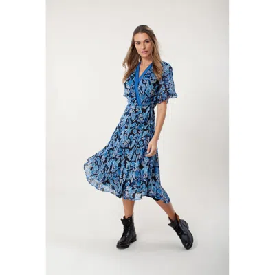 Hale Bob Leigh Wrap Dress In Blue