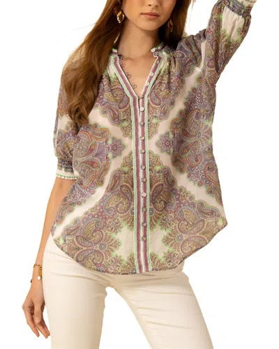 Hale Bob Leslie Silk-blend Top In Pink