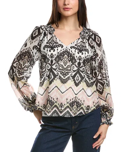 Hale Bob Lilah Silk-bled Blouse In Multi