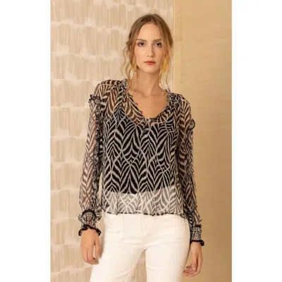 Hale Bob Linda Silk Top In Black