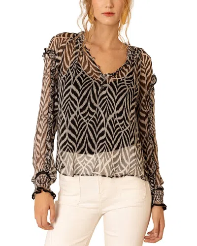 Hale Bob Linda Silk Top In Burgundy