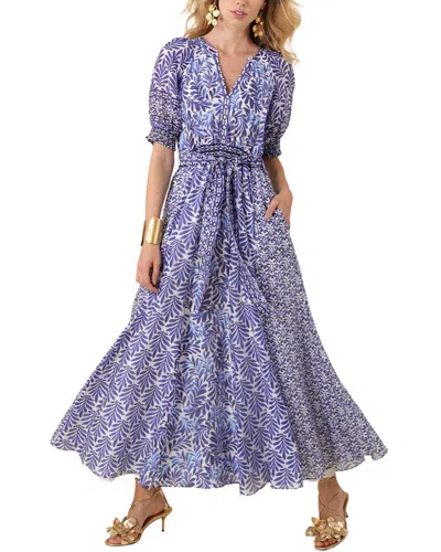 Hale Bob Linen-blend Estella Maxi Dress In Blue