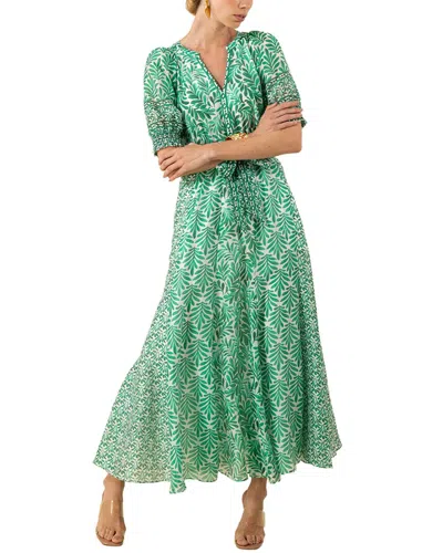 Hale Bob Linen-blend Estella Maxi Dress In Green