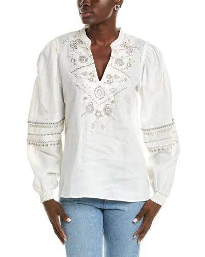 Hale Bob Linen-blend Top In White