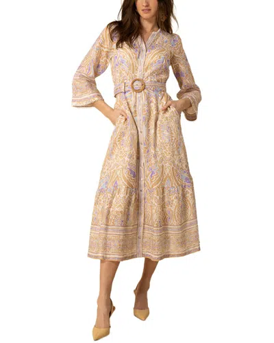 Hale Bob Linen Davina Mini Dress In Brown