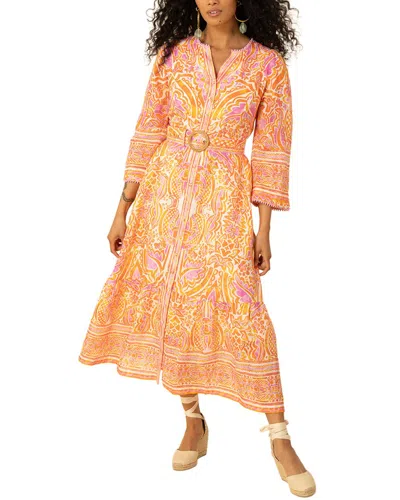 Hale Bob Linen Davina Mini Dress In Orange