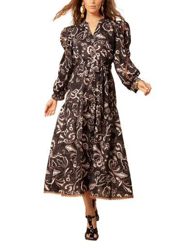 Hale Bob Linen Dress In Black