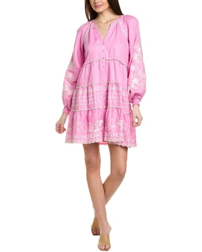 Hale Bob Linen Dress In Pink