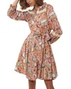 Hale Bob Keana Linen Dress In Ivory In Multi