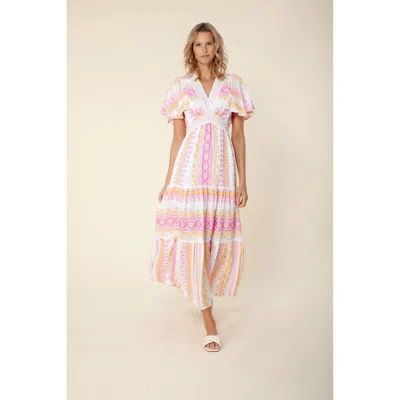 Hale Bob Lole Embroidered Maxi Dress In Pink