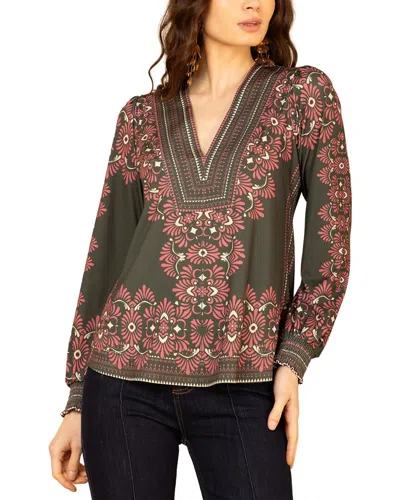 Hale Bob Long Sleeve Addisyn Blouse In Multi