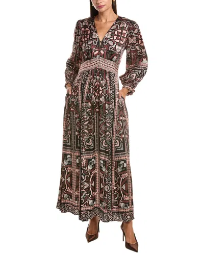 Hale Bob Long Sleeve Amaris Maxi Dress In Multi