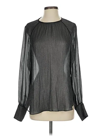 Pre-owned Hale Bob Long Sleeve Blouse In Gray