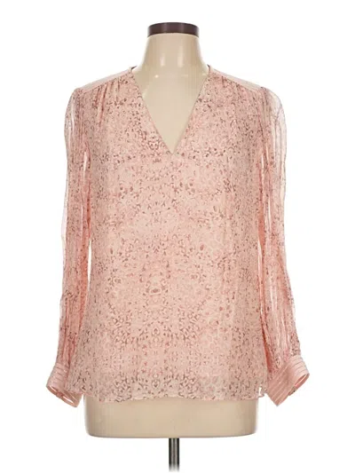 Pre-owned Hale Bob Long Sleeve Blouse In Pink