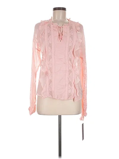 Pre-owned Hale Bob Long Sleeve Blouse In Pink