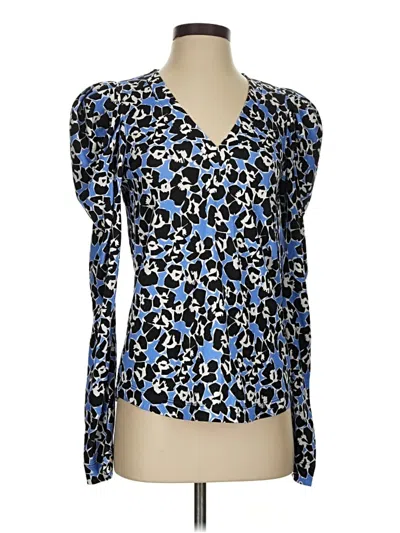 Pre-owned Hale Bob Long Sleeve Blouse In Purple