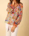 Hale Bob Long Sleeve Print Top In Purple