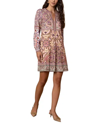 Hale Bob Long Sleeve Samira Mini Dress In Neutral