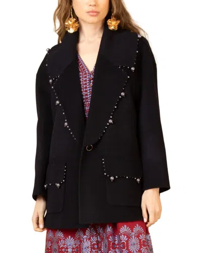 Hale Bob Long Sleeve Wool Jacket In Black