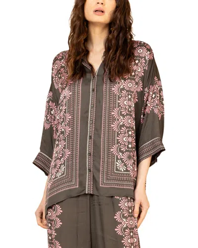 Hale Bob Long Sleeve Zaria Woven Blouse In Multi
