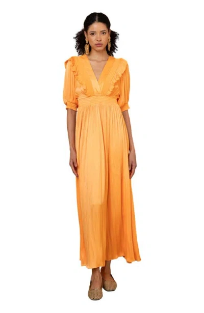 Hale Bob Lovisa Charmeuse Dress In Orange