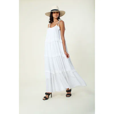 Hale Bob Lucilla Solid Maxi Dress In White