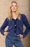 Hale Bob Madalyn Boucle Cardigan In Blue