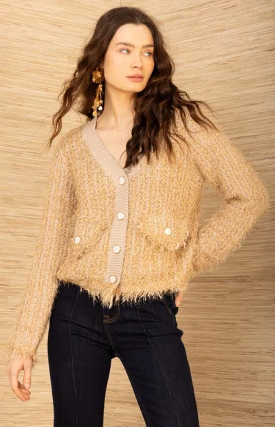 Hale Bob Madalyn Boucle Cardigan In Brown