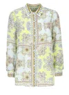Hale Bob Multicolor Silk Blouse With Classic Collar In Multi
