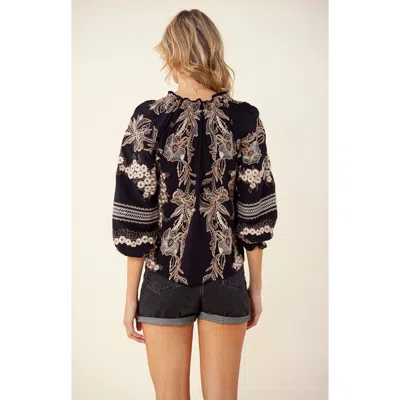 Hale Bob Mahina Embroidered Top In Black