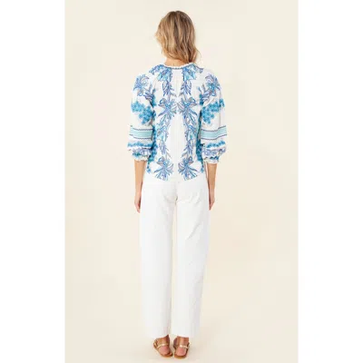 Hale Bob Mahina Embroidered Top In Blue