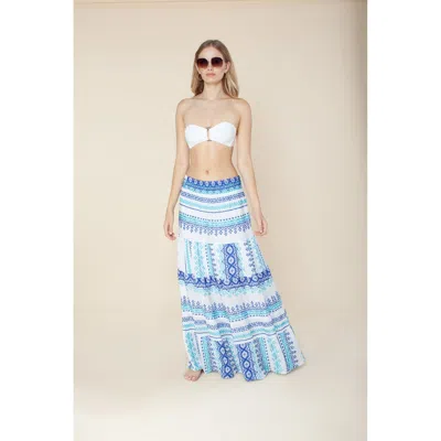 Hale Bob Marquesa Embroidered Maxi Skirt In Blue