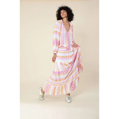 Hale Bob Marquesa Embroidered Maxi Skirt In Multi