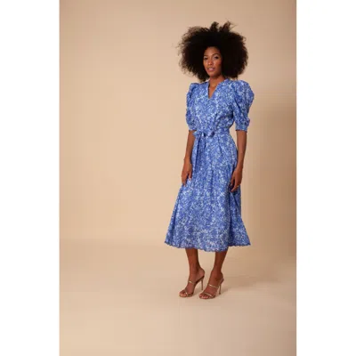 Hale Bob Matilde Voile Midi Dress In Blue