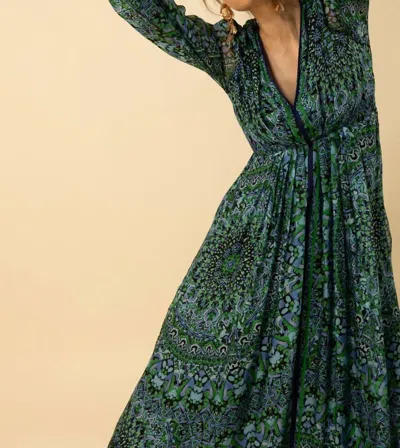 Hale Bob Maxi Dress In Blue/green In Multi