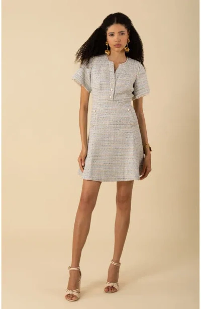 Hale Bob Maxine Boucle Tweed Dress In Blue
