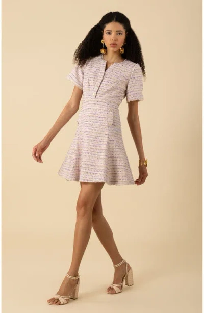 Hale Bob Maxine Boucle Tweed Dress In Lavender