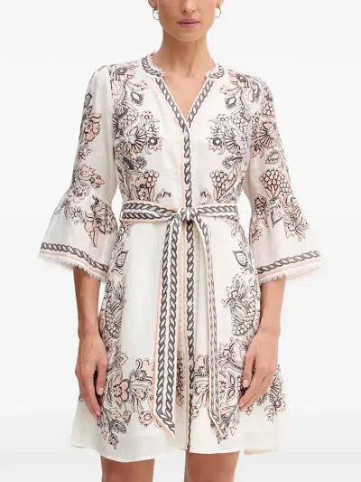 Hale Bob Maxwell Floral-print Belted Mini Dress In Multi